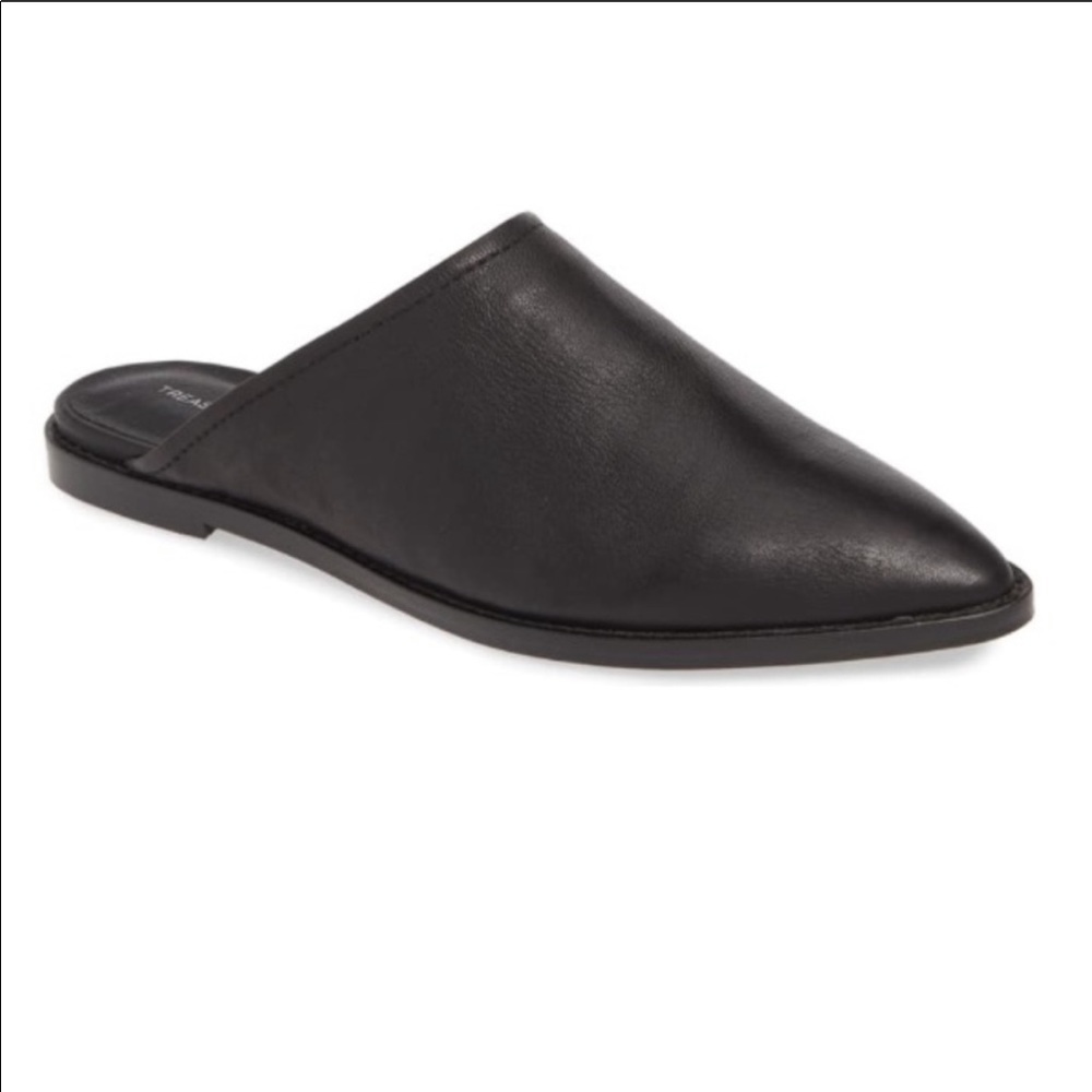Treasure & Bond Rainey Mule Shoes in Black Leather